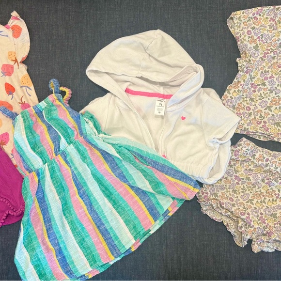 3T Toddler Girl Bundle, Cat & Jack Dress + Carter’s Cover-Up & 2 play outfits - Picture 5 of 5